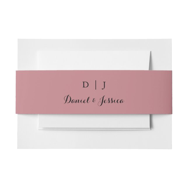 Dusty Rose Wedding Invitation Bly Band (Vorderseite Beispiel)