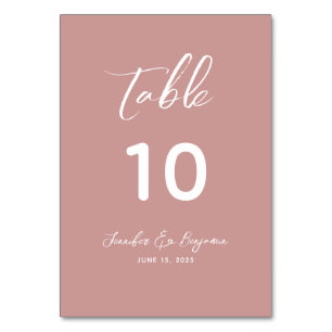 Dusty Rose Wedding Tischnummer