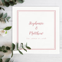 Dusty Rose & White Simple Modern Wedding Party