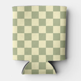 Dusty Sage Green and Butter Yellow Checkerboard Dosenkühler