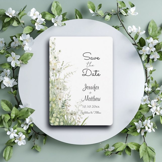 Dusty Sage Green Blume 12x18" Save The Date (Von Creator hochgeladen)