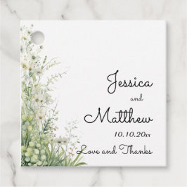 Dusty Sage Green Blume Hochzeit Geschenkanhänger