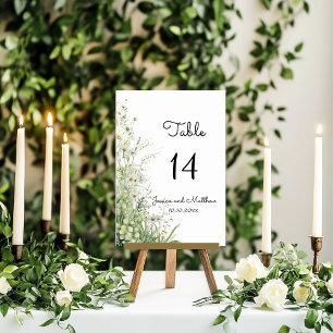 Dusty Sage Green Blume Hochzeit Tischnummer