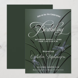 Dusty Sage Green Dragonfly Geburtstag Einladung