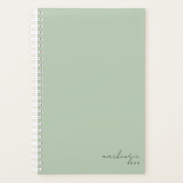 Dusty Sage Green Einfach Minimalistisch Personalis Planer
