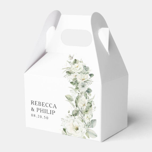 Dusty Sage Green Gastgeschenk Hochzeit Boxes Geschenkschachtel (Vorderseite)