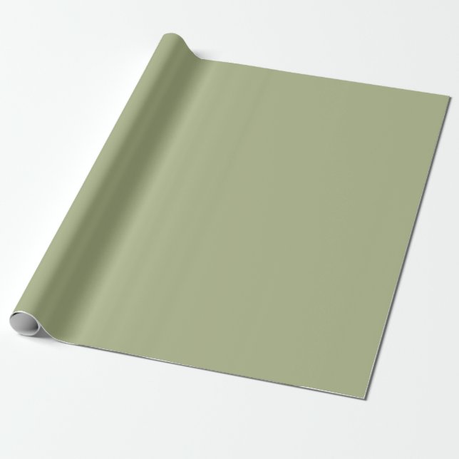 Dusty Sage Green Solid Color Geschenkpapier (Ungerollt)