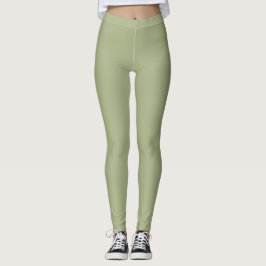 Dusty Sage Green Solid Color Leggings