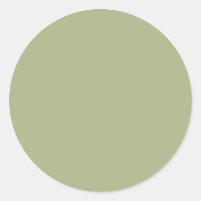 Dusty Sage Green Solid Color Runder Aufkleber (Vorderseite)