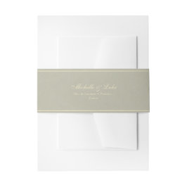 Dusty Sage Green Velvet Gold Wedding Einladungsbanderole