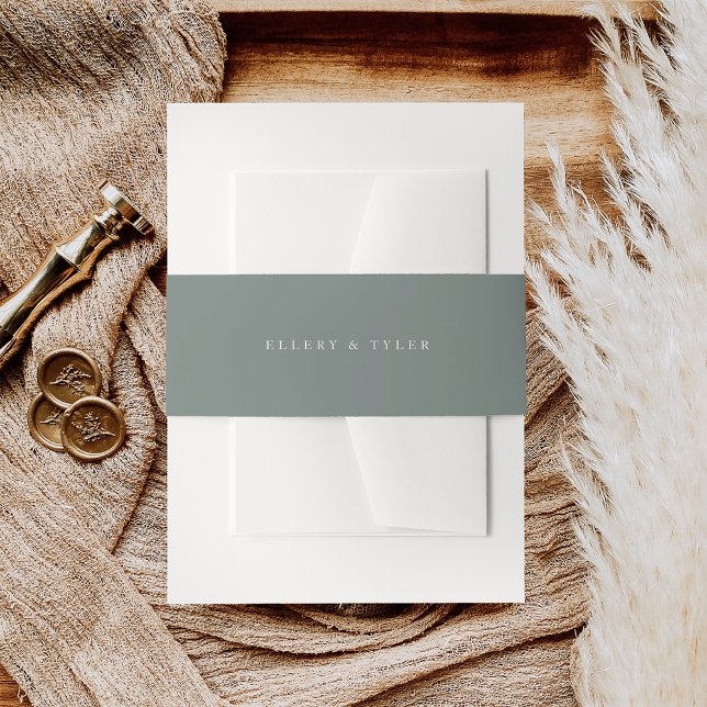 Dusty Sage Green Wedding Einladungsbanderole (Von Creator hochgeladen)