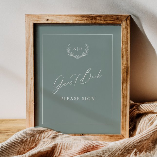 Dusty Sage Guest Book Wedding Table Sign Decor Poster (Von Creator hochgeladen)