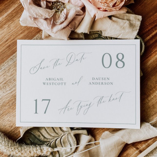 Dusty Sage Save the Date Wedding Announcement (Von Creator hochgeladen)