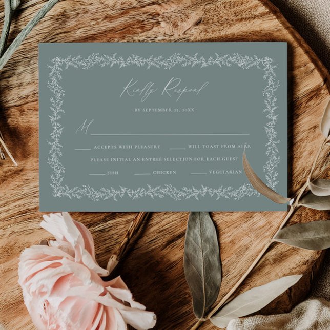 Dusty Sage Wedding Invitation RSVP Response Card Karte (Von Creator hochgeladen)