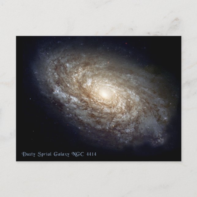 Dusty Spiral Galaxy NGC 4414 Postkarte (Vorderseite)