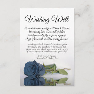 Dusty Steel Blue Rose Hochzeit wünschen gutes Gedi Begleitkarte