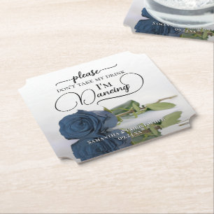 Dusty Steel Blue Rose Nehmt mir nicht die Trinkehe Untersetzer