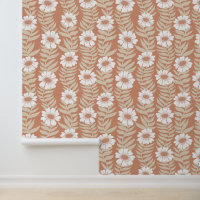 Dusty Terra Cotta Klettern Wavy Blume Streifen