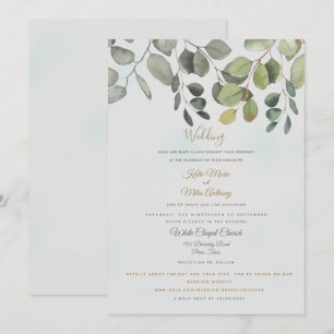 Dusty Türkise Foliage Website inklusive Hochzeit Einladung
