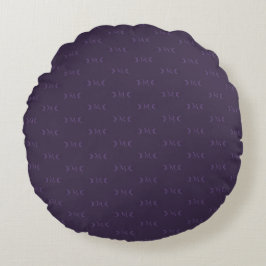Dusty Violet Monogram Crescent Moon Pattern Rundes Kissen