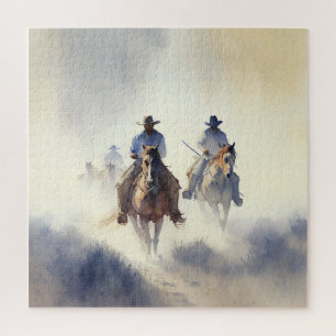 Dusty Western Wasserfarbe "Posse - The Chase"