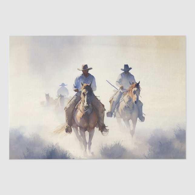 Dusty Western Wasserfarbe "Posse - The Chase" Seidenpapier (Vorderseite)