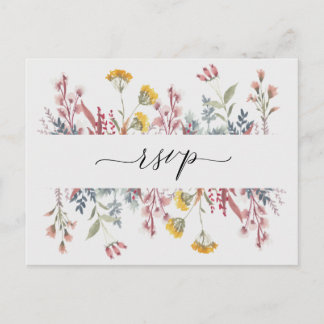 Dusty Wildblume Aquarellmahlzeit UAWG Invit Einladungspostkarte