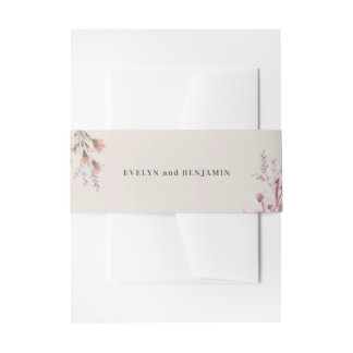 Dusty Wildblume Botanische Hochzeit Einladungsbanderole