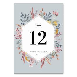 Dusty Wildblume Botanische Hochzeitstil Tischnummer