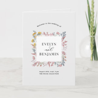 Dusty Wildblume Watercolor Botanischer Hochzeitsta Programm