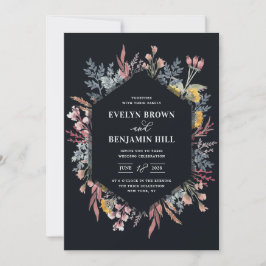 Dusty Wildblume Watercolor Hochzeit Einladung