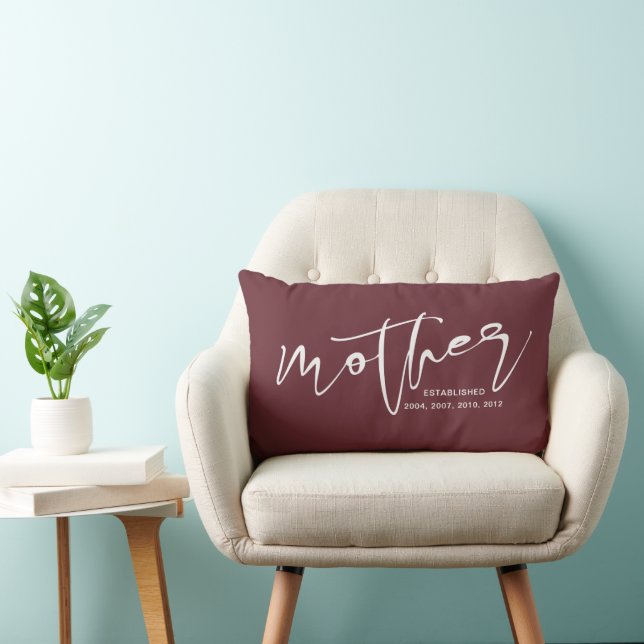 Dusty Wine Script Personalisiert Mother's Day Gift Lendenkissen (Stuhl )