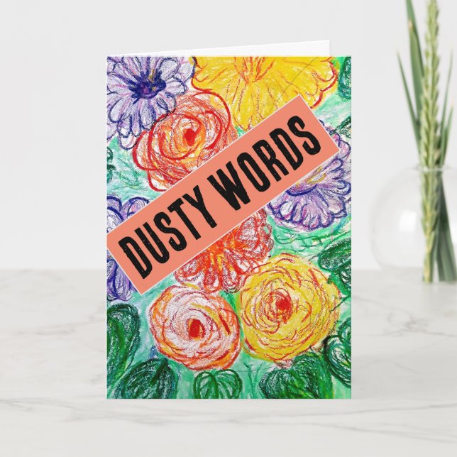 Dusty Words Falded Grußkarte Karte (Vorderseite)