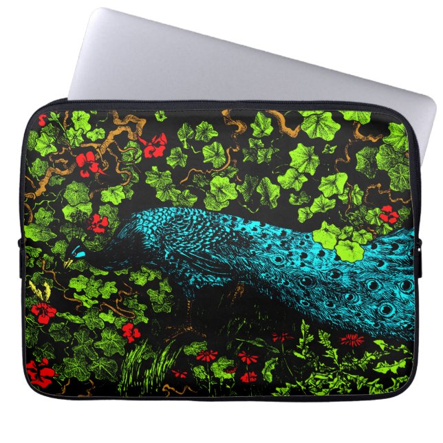 Dutch Art Nouveau Peacock and Butterfly Laptopschutzhülle (Vorderseite)