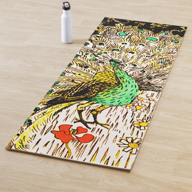 Dutch Art Nouveau Peacock and Owls Yogamatte (Beispiel)