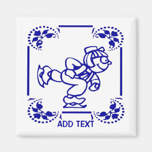 Dutch Boy Ice Skaten Magnet