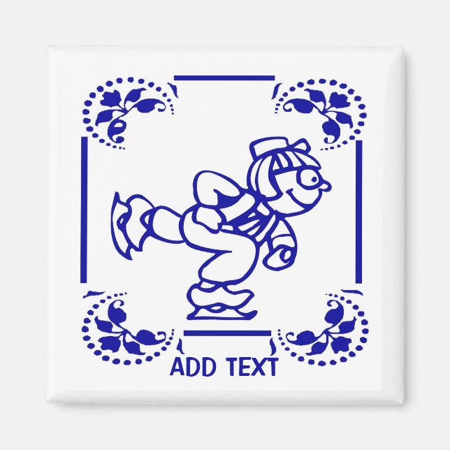 Dutch Boy Ice Skaten Magnet (Vorne)