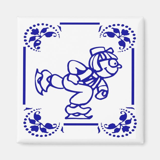 Dutch Boy Ice Skaten Magnet (Vorne)