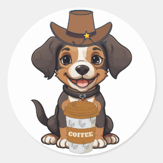 Dutch Bros Coffee Dog Runder Aufkleber