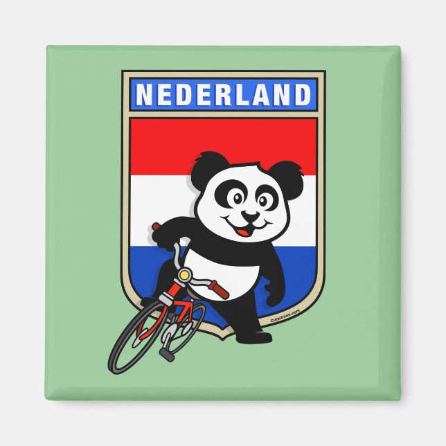 Dutch Cycling Panda Magnet (Vorne)