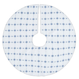 Dutch Delft Blue Floral Pattern Tree Skirt Polyester Weihnachtsbaumdecke