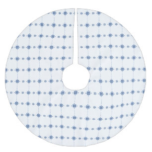 Dutch Delft Blue Floral Pattern Tree Skirt Polyester Weihnachtsbaumdecke