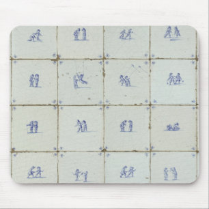 Dutch Delft Blue Tiles Mousepad