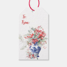 Dutch Delft Christmas Vase Weihnachtskarte