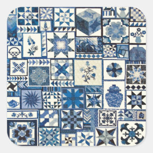Dutch Delft Quadratischer Aufkleber