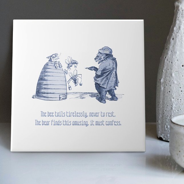 Dutch Delft Wilhelm Busch Inspirierte spielerische Fliese (Von Creator hochgeladen)