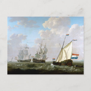Dutch East India Company Ships von Jacob van Strij Postkarte