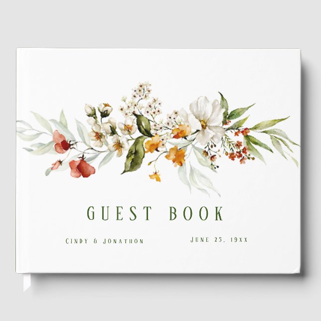 Dutch Florals Wedding Guest Book Gästebuch (Vorderseite)