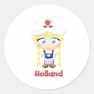 Dutch Girl Runder Aufkleber