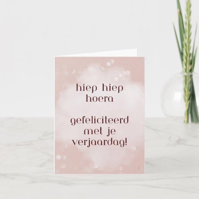 Dutch Happy Birthday Karte (Vorderseite)